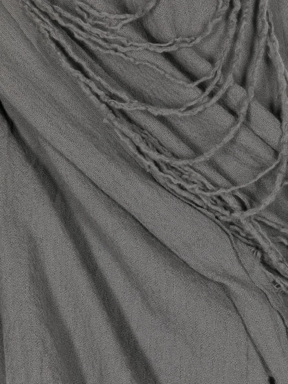 Yohji Yamamoto Gerafelde wollen sjaal - Grijs
