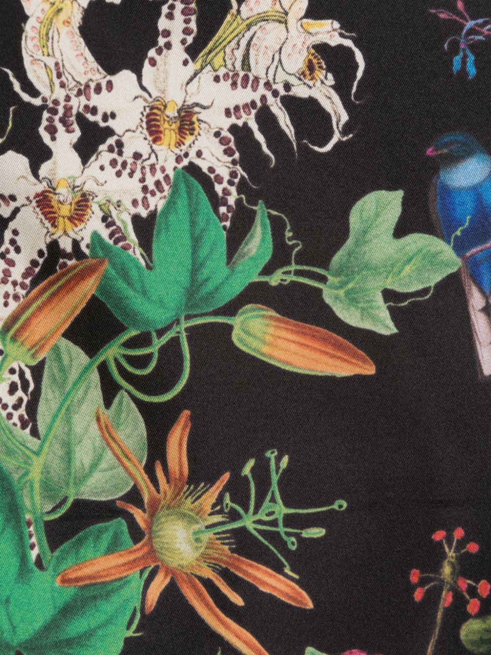 DRIES VAN NOTEN floral-print silk scarf - Zwart