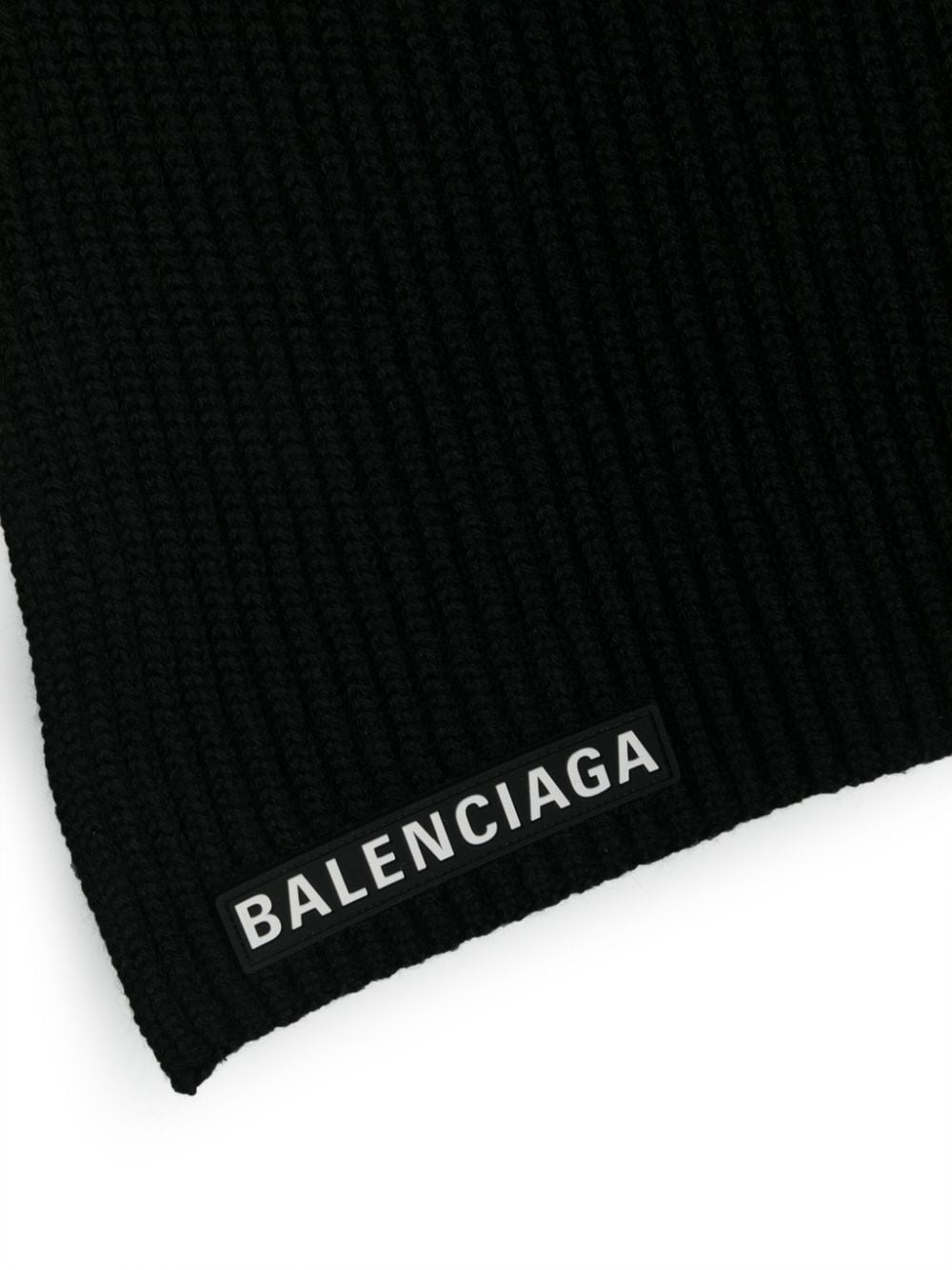 Balenciaga Sjaal met logopatch - Zwart
