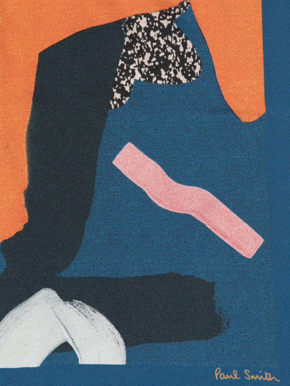 Paul Smith Zijden sjaal met abstracte print - Blauw