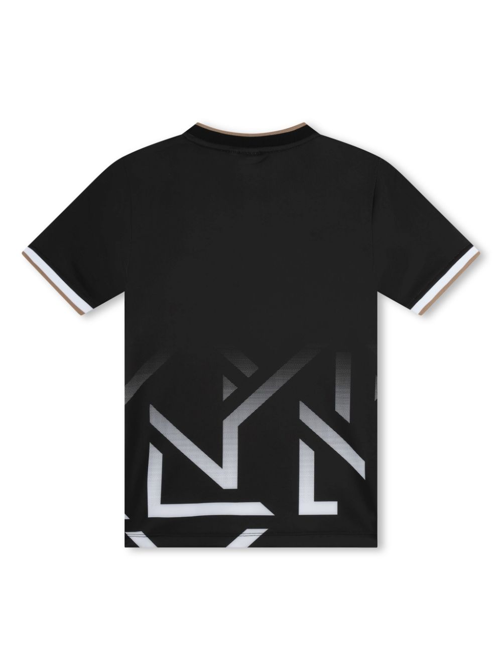 BOSS Kidswear T-shirt met geborduurd patroon en logoprint - Zwart