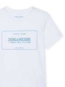 Zadig & Voltaire Kids Toby organic-cotton T-shirt - Wit