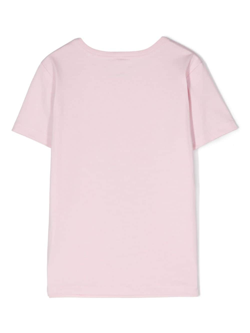 Stella McCartney Kids Katoenen T-shirt met logoprint - Roze