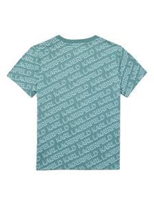 Karl Lagerfeld Kids logo-print cotton T-shirt - Blauw