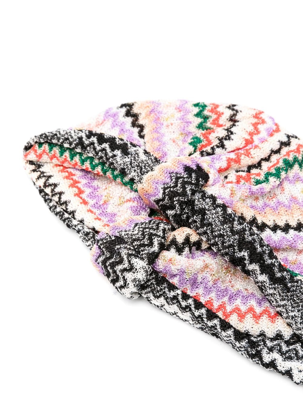 Missoni Lamé hoofdband met zigzag patroon - Zwart