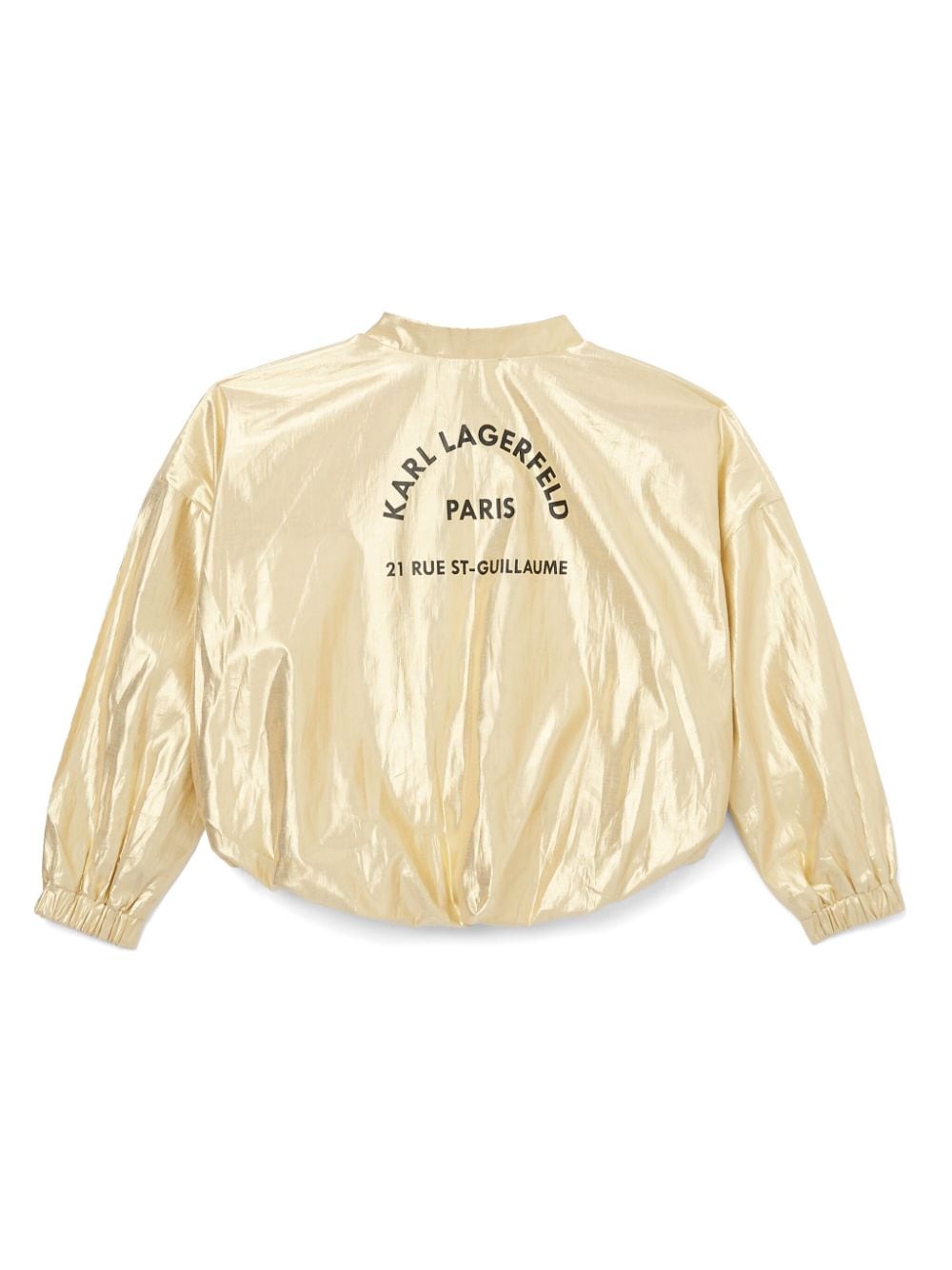 Karl Lagerfeld Kids logo-print metallic bomber jacket - Goud