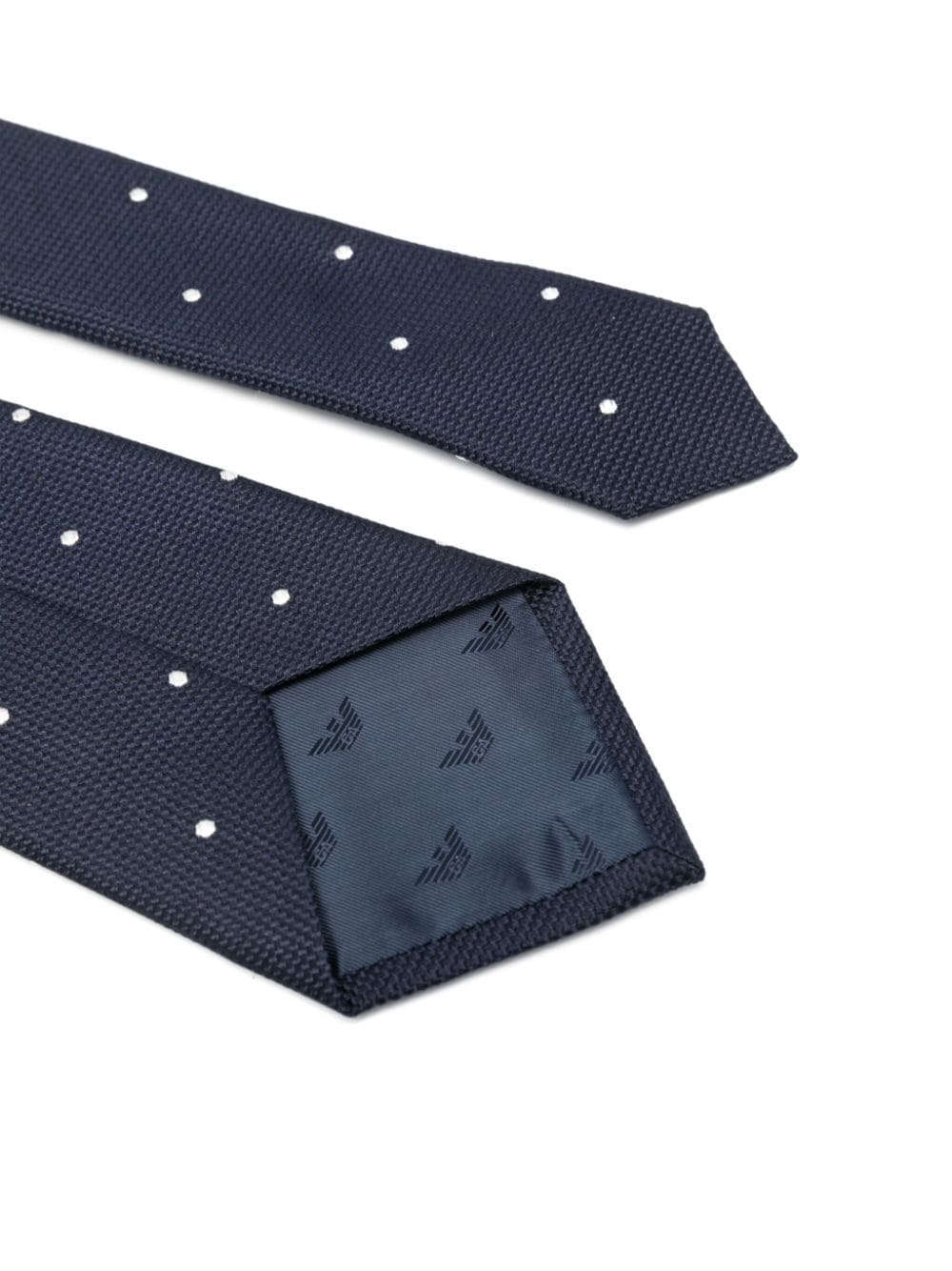 Emporio Armani Zijden stropdas met stippen - Blauw