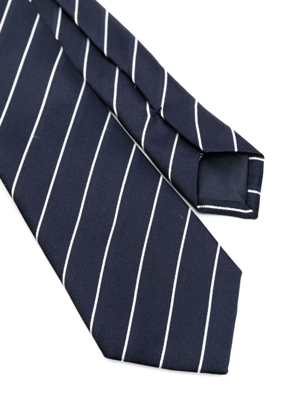 Giorgio Armani striped silk tie - Blauw