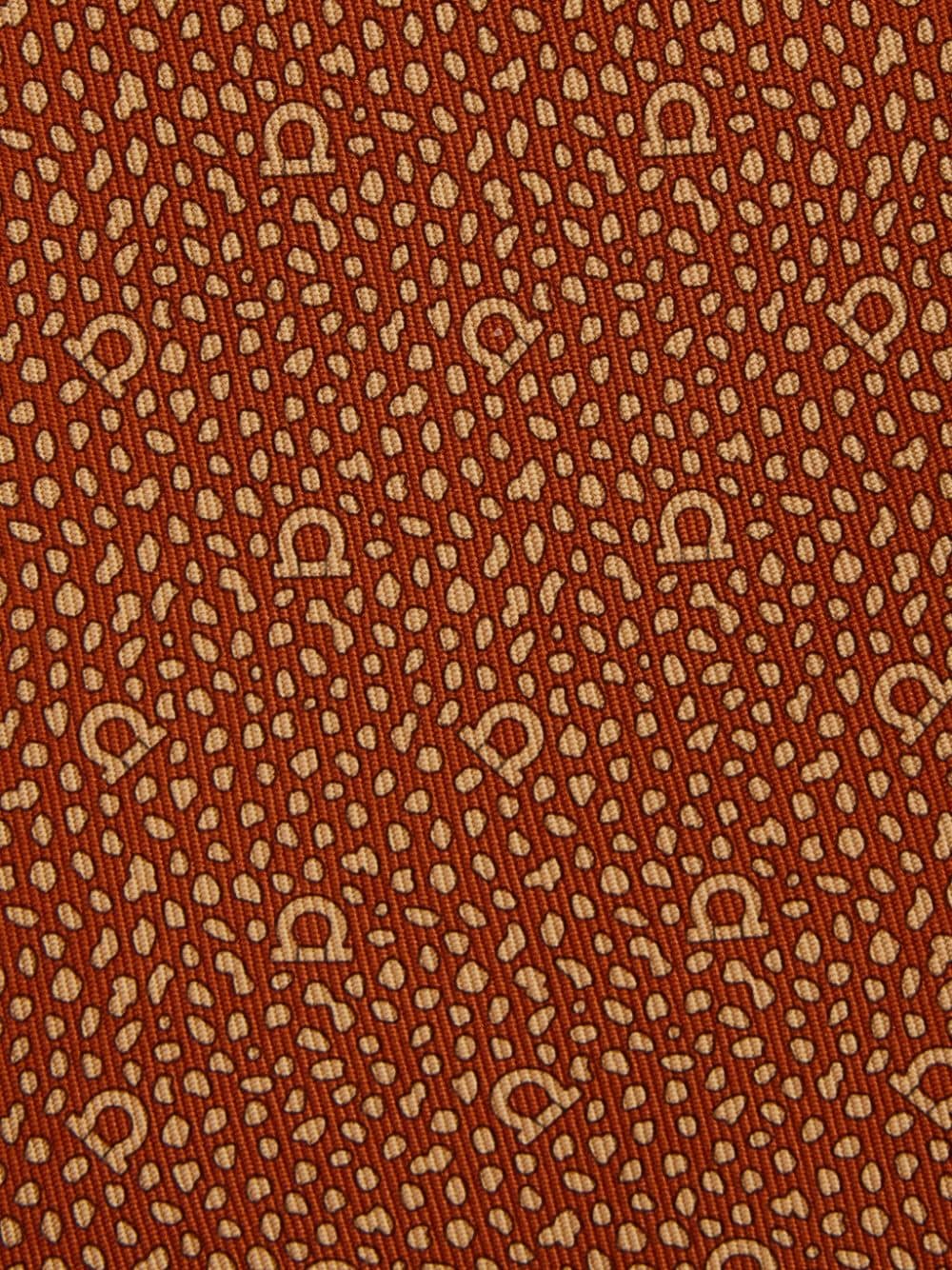 Ferragamo Round-print silk tie - Oranje