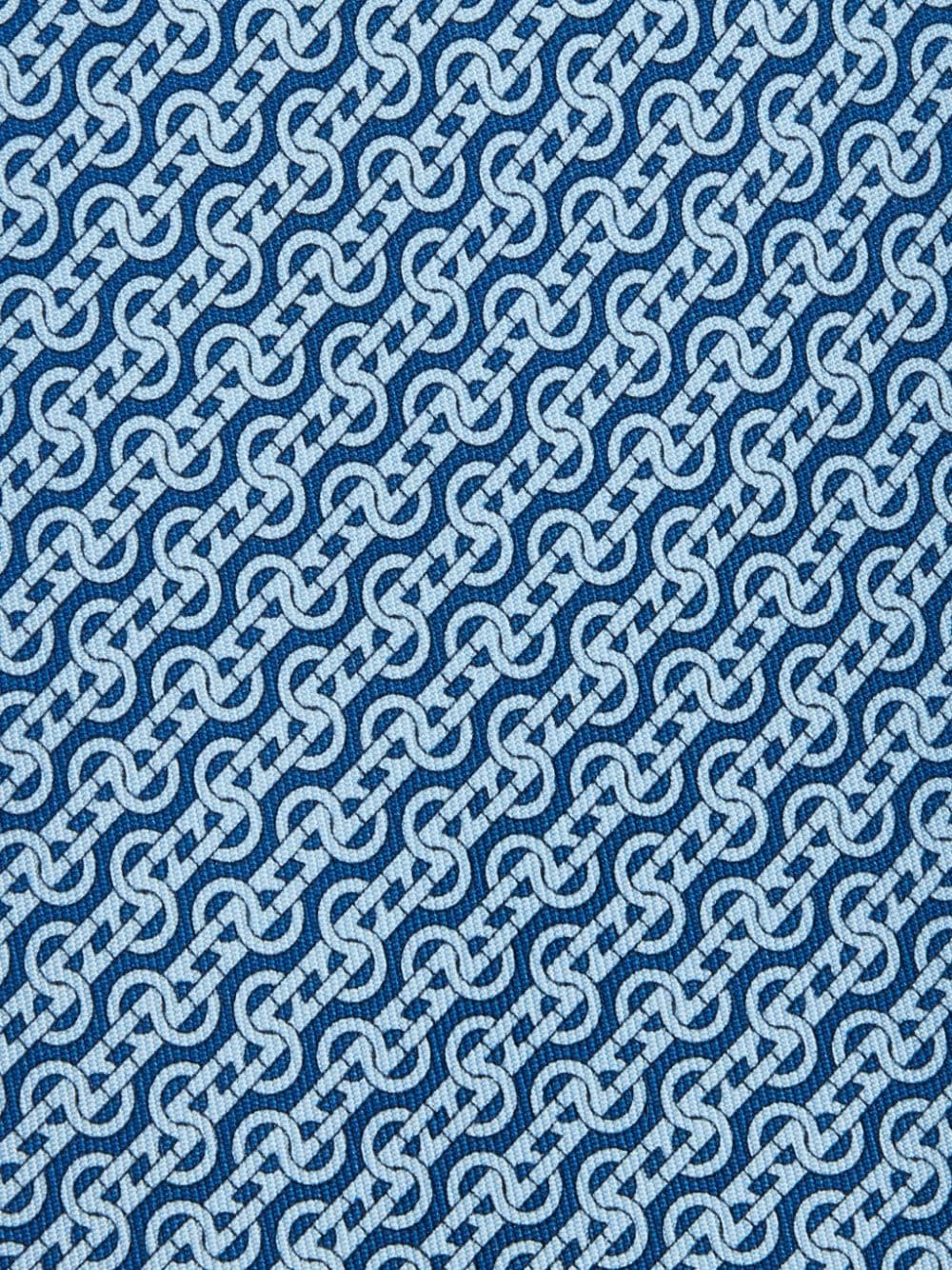Ferragamo Woven-print silk tie - Blauw
