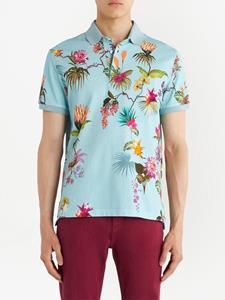 ETRO Poloshirt met bloemenprint - Blauw