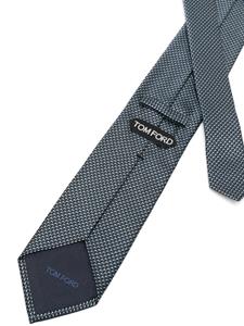 TOM FORD patterned-jacquard silk tie - Blauw