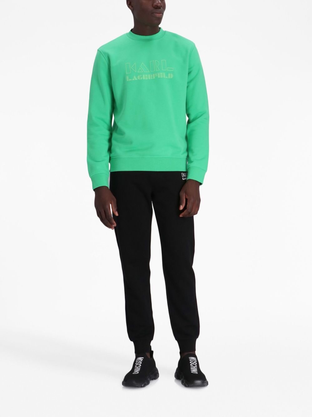 Karl Lagerfeld Sweater met logoprint - Groen