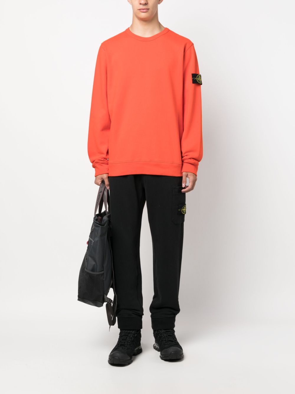 Stone Island Sweater met Compass-logopatch - Oranje