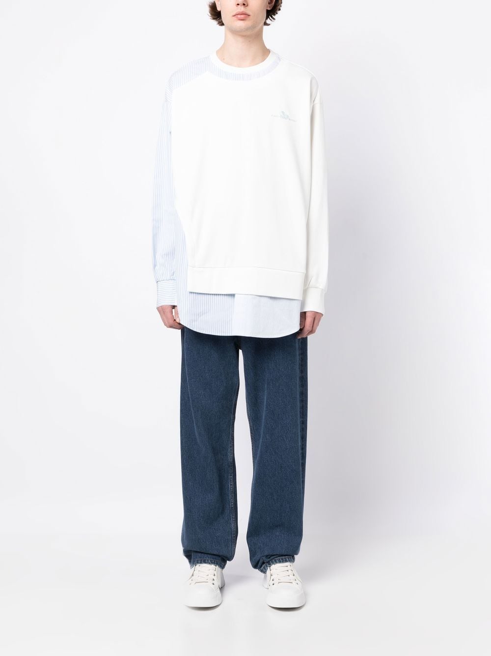 Feng Chen Wang Gestreepte sweater - Wit