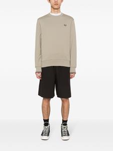 Fred Perry logo-embroidered cotton sweatshirt - Beige
