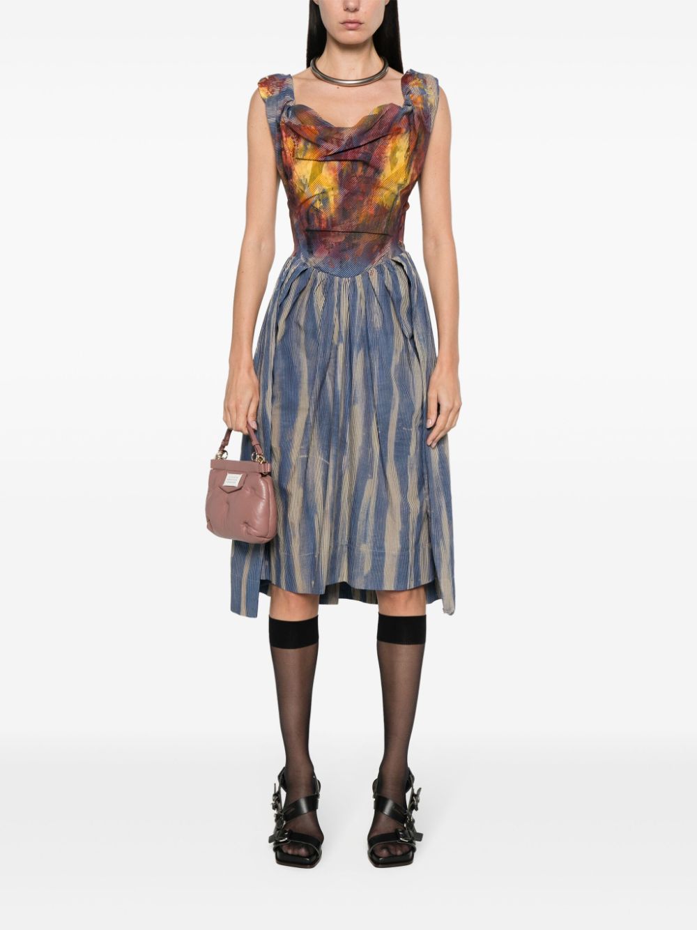 Vivienne Westwood Midi-jurk met bustiere - Blauw