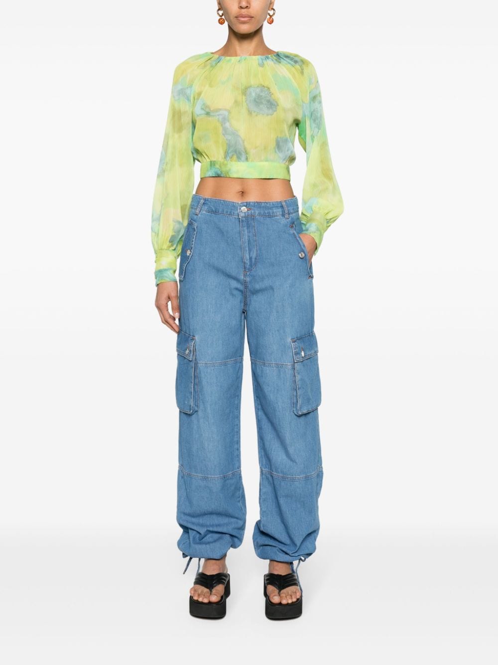 MOSCHINO JEANS High waist cargo jeans - Blauw