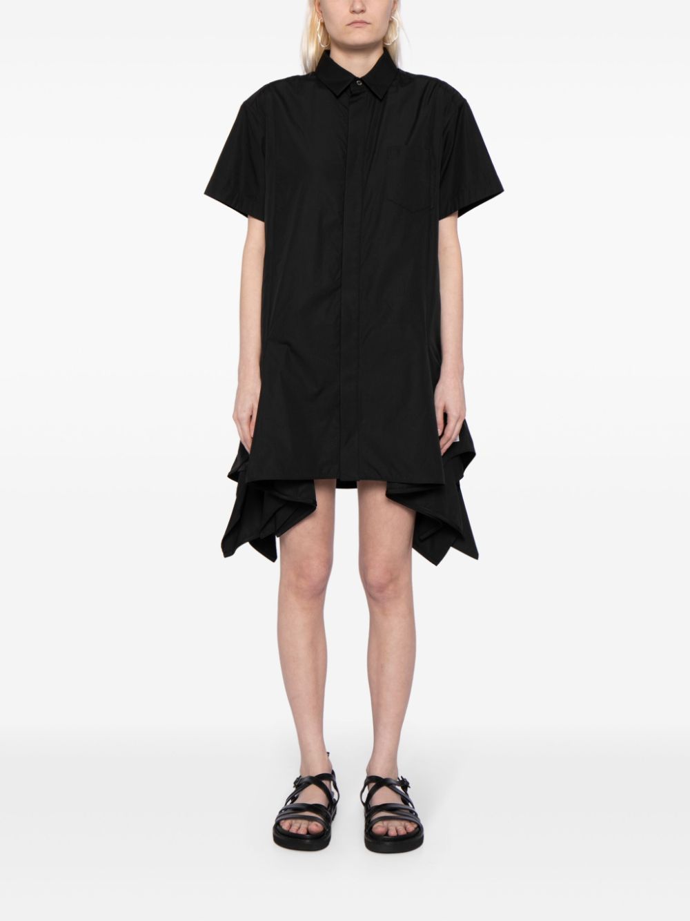 Sacai Asymmetrische mini-jurk - Zwart
