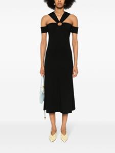 Patrizia Pepe Off-shoulder midi-jurk - Zwart