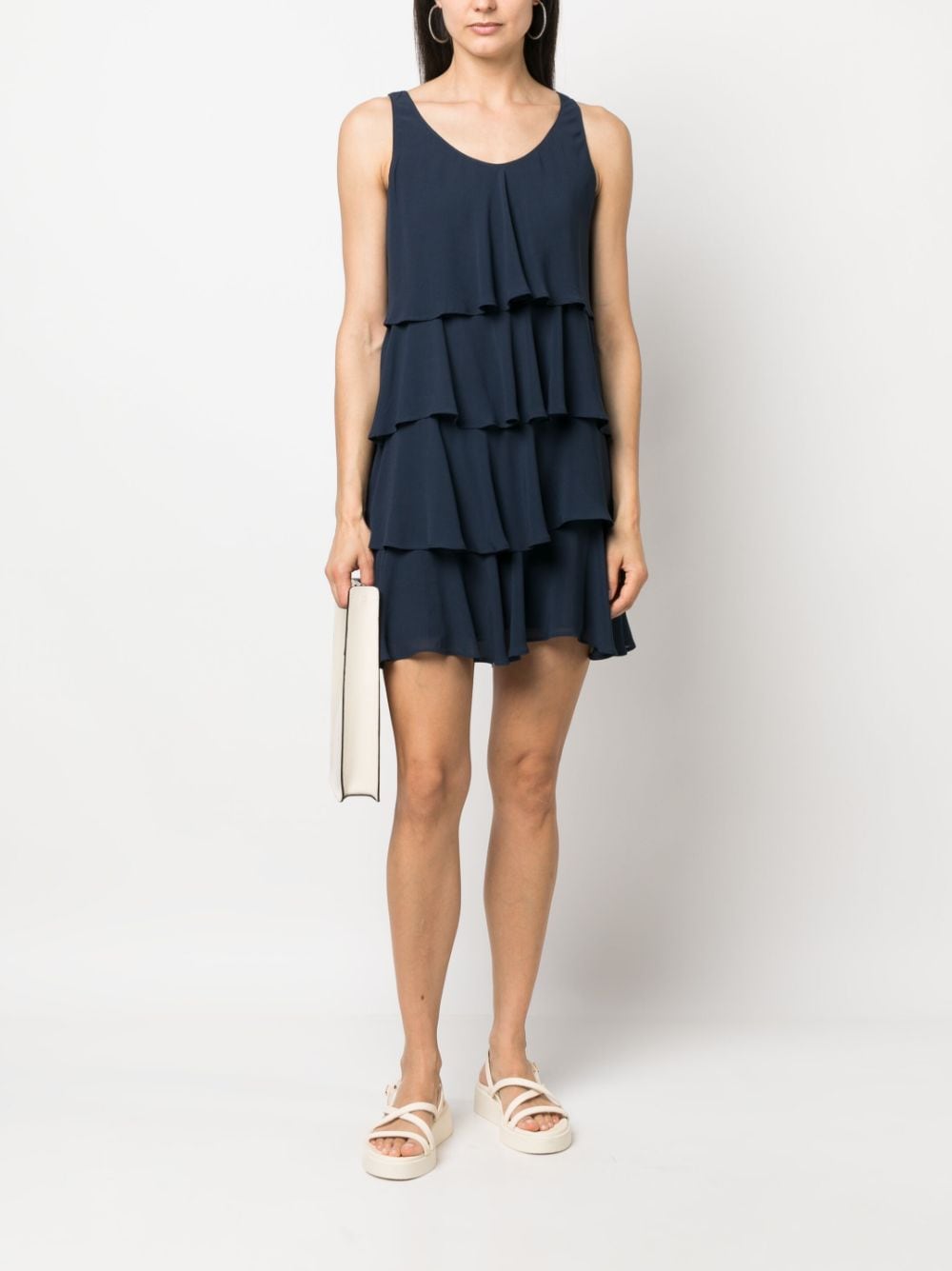 Armani Exchange Mini-jurk met ruche - Blauw