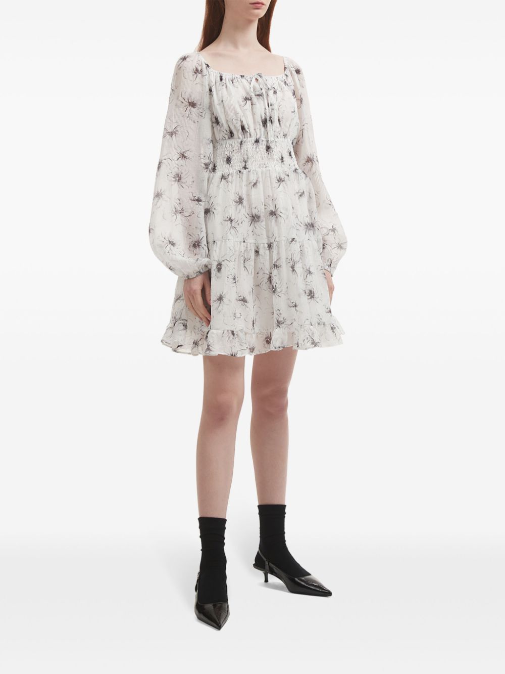 B+ab Mini-jurk met abstracte print - Wit