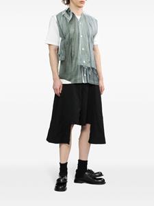 Comme des Garçons Homme Plus crinkled asymmetric shorts - Zwart