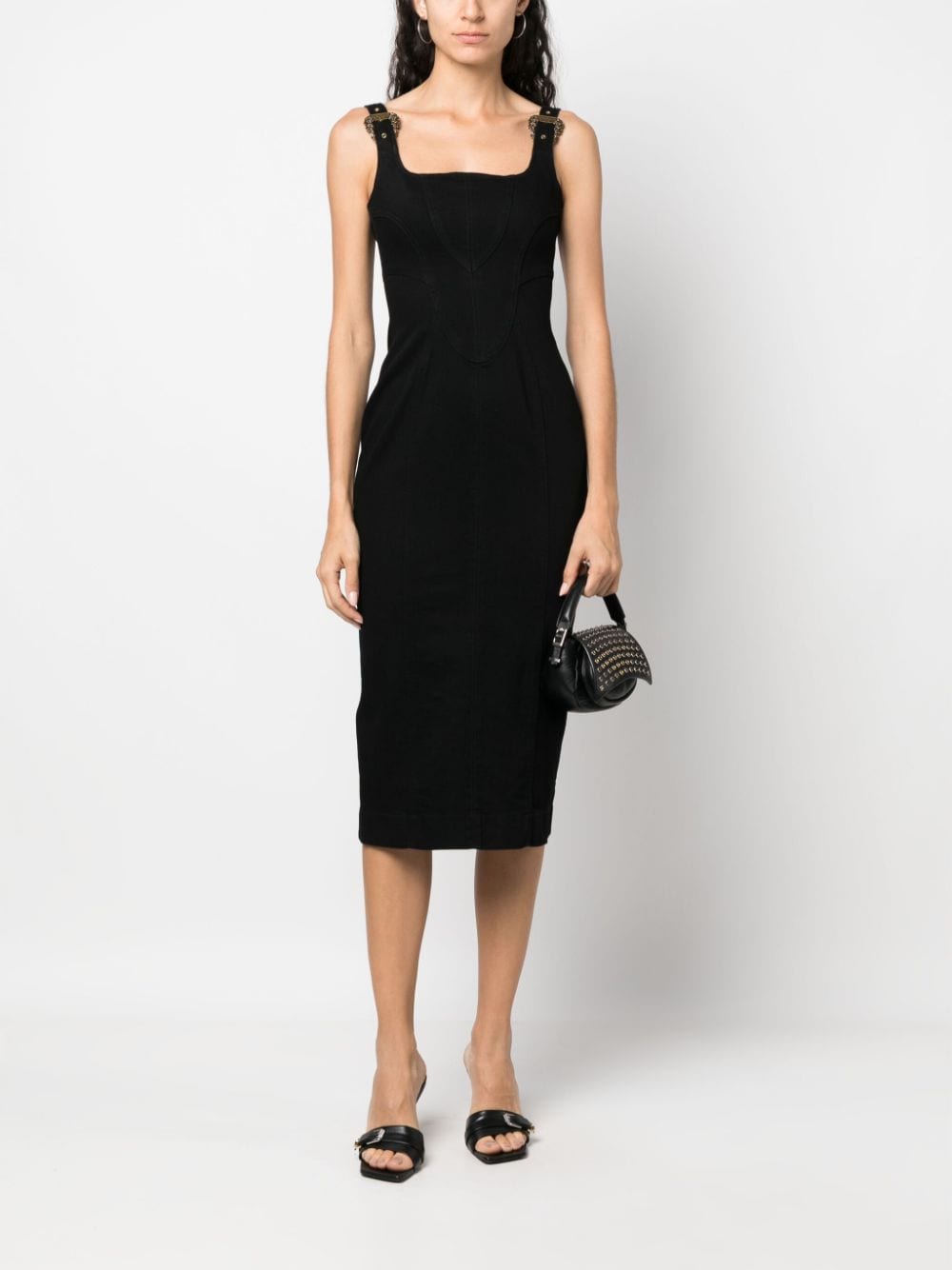 Versace Jeans Couture Midi-jurk met gesp - Zwart