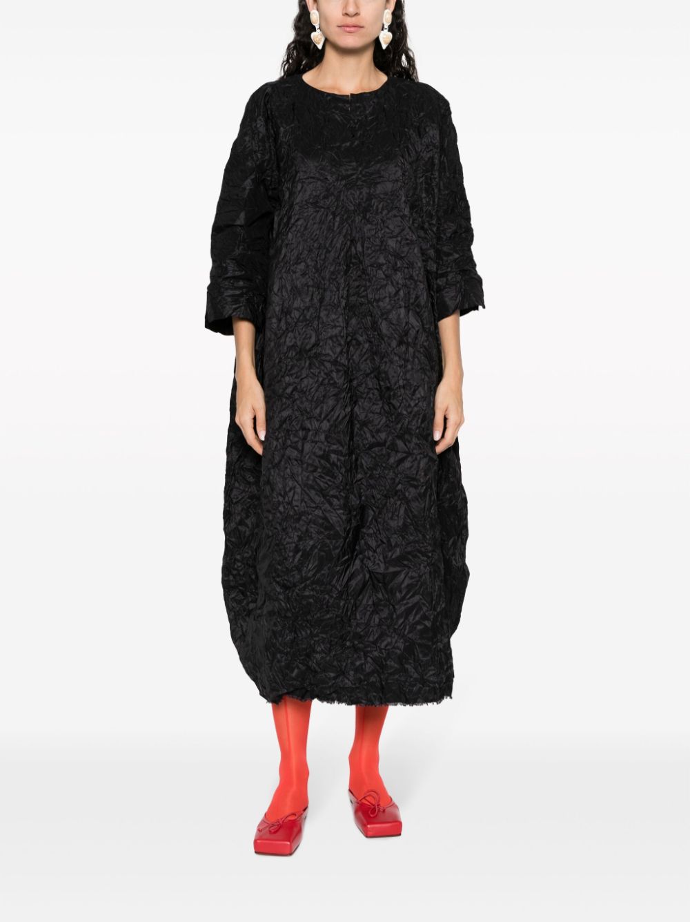Daniela Gregis Midi-jurk met gekreukt-effect - Zwart