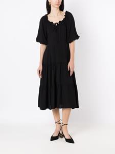 Amapô Midi-jurk met textuur - Zwart