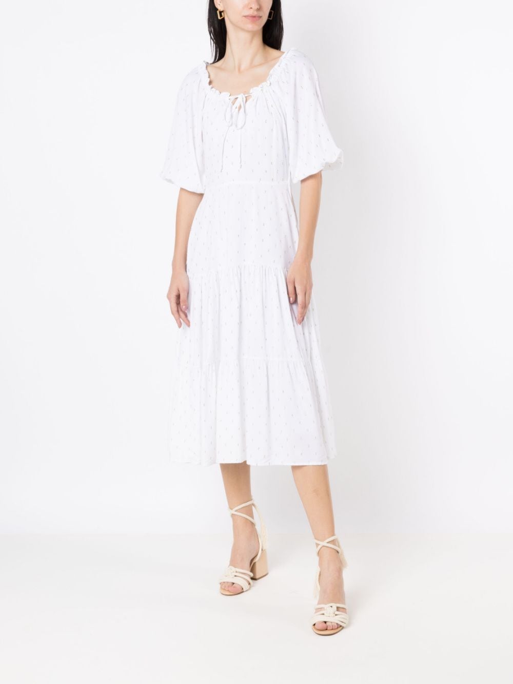 Amapô Midi-jurk met textuur - Wit