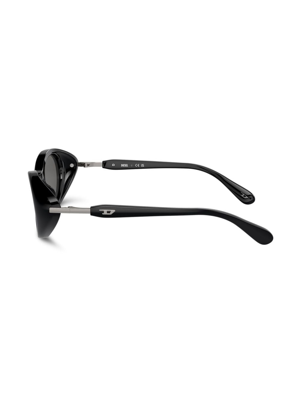 Diesel Zonnebril met ovalen montuur - Zwart