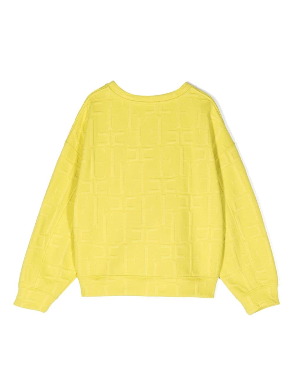 Elisabetta Franchi La Mia Bambina Piqué sweater met logo jacquard - Geel