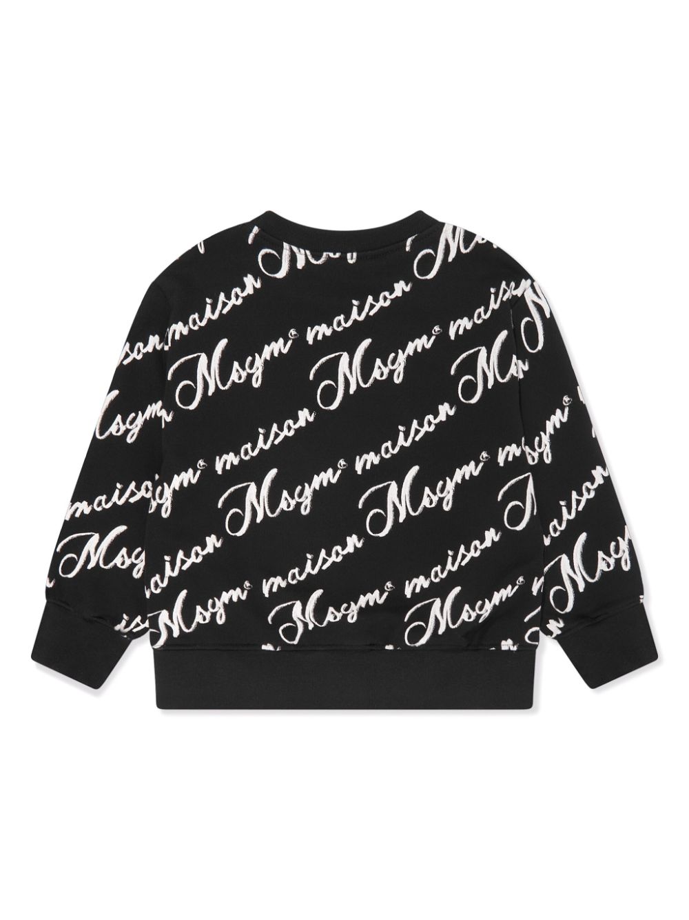 MSGM Kids logo-print cotton sweatshirt - Zwart
