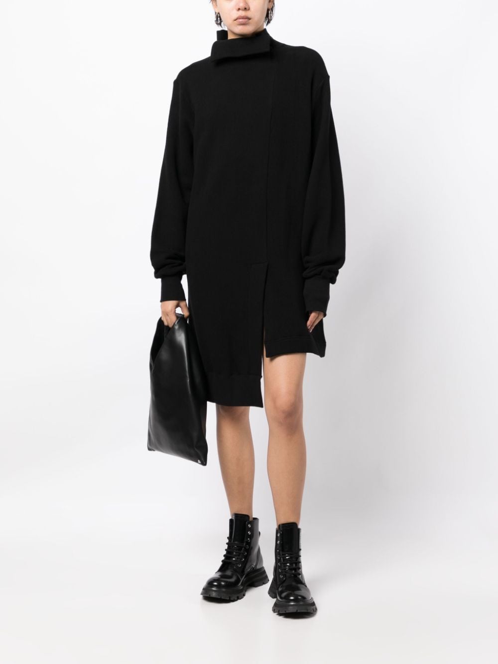 Yohji Yamamoto Asymmetrische mini-jurk - Zwart