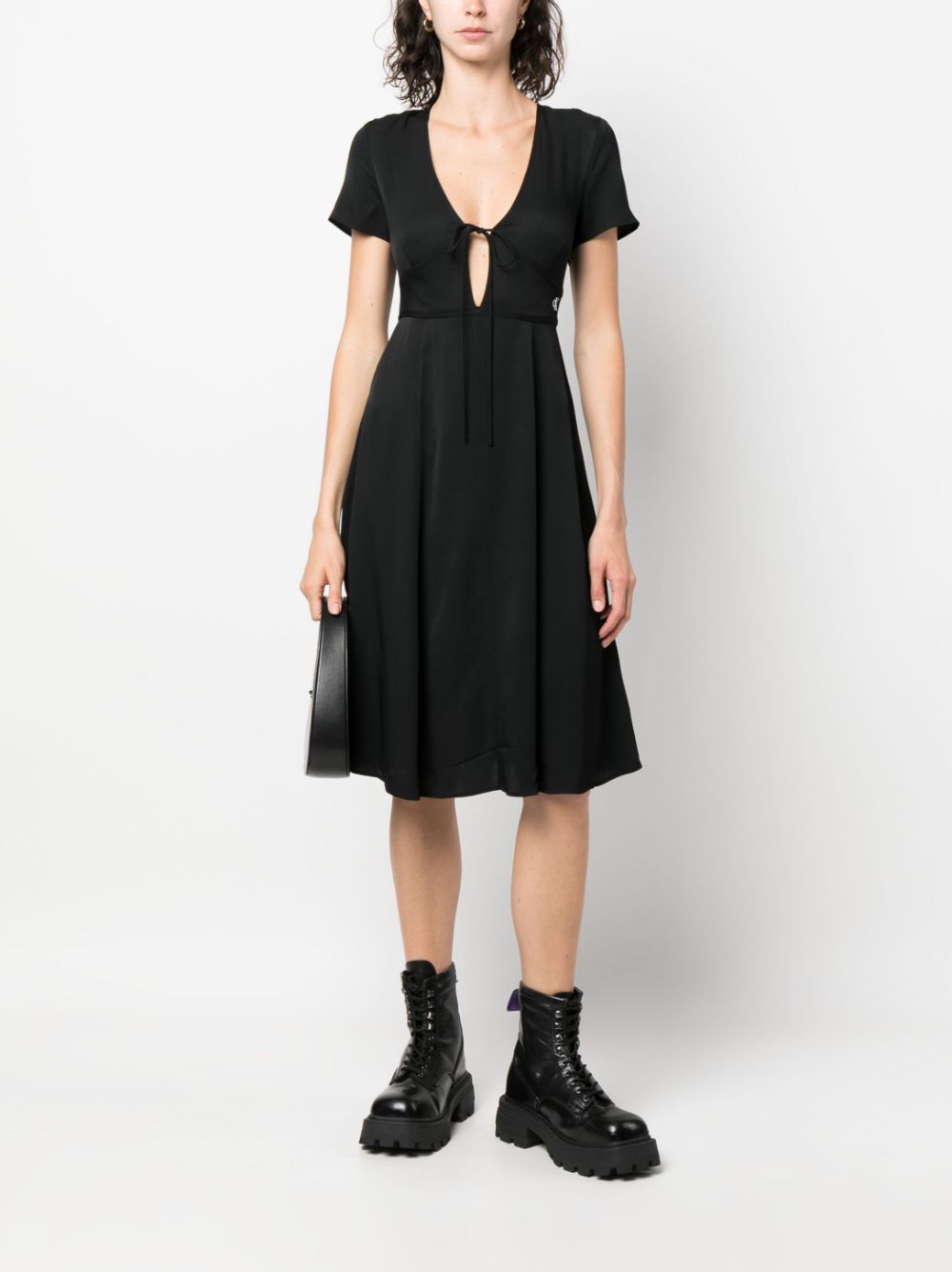 Calvin Klein Jeans Midi-jurk met korte mouwen - Zwart