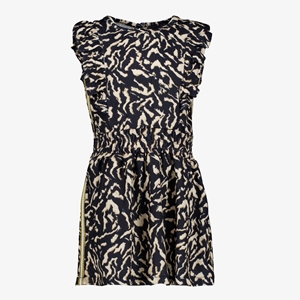 TwoDay meisjes jurk met print zwart beige