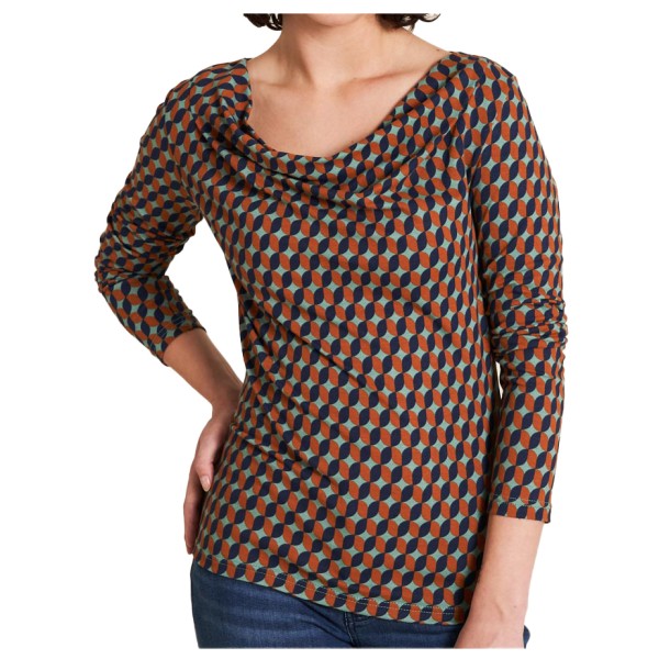 Tranquillo  Women's Shirt mit Wasserfallausschnitt - Longsleeve, bruin
