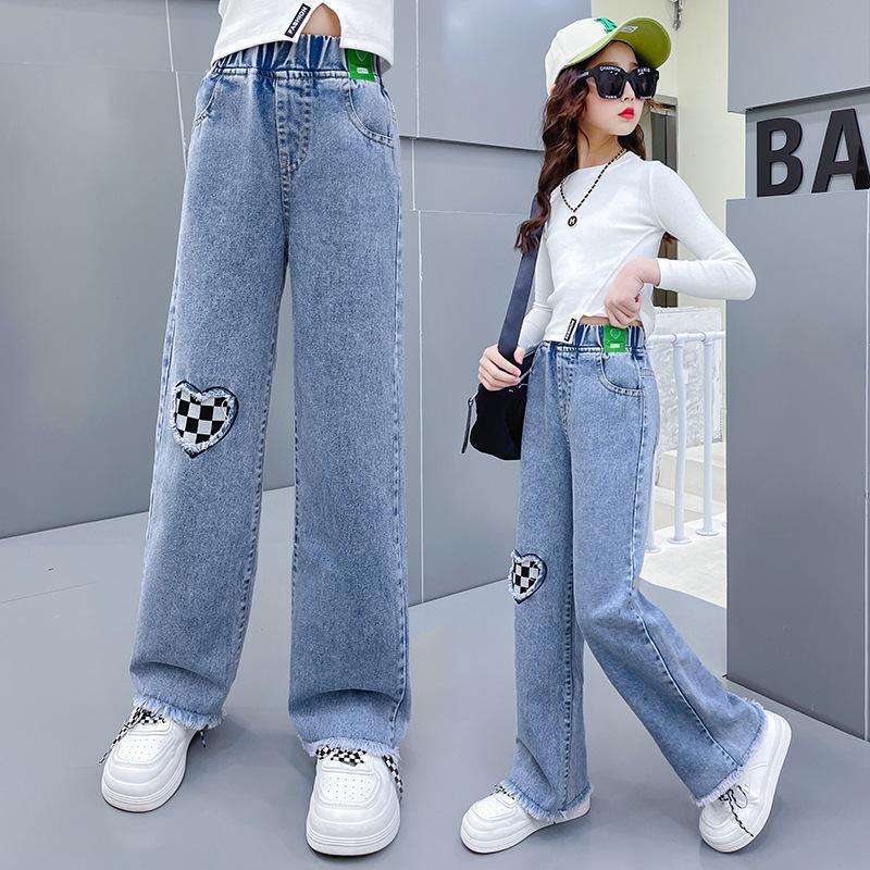 Seventy-two change clothing Spring and Autumn Girls' Denim Pants Girls' Fashion Loose Jeans Single Pants Children's Wear Baby New Pants