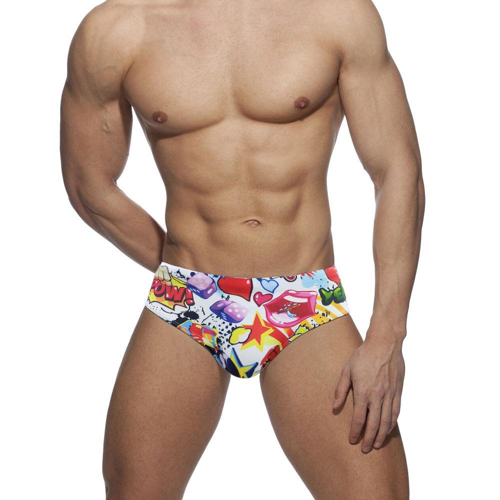 UXH Fashion Men's Fashion Pride Day Swimming Briefs Low Waist Plus Size Summer Beach Wear