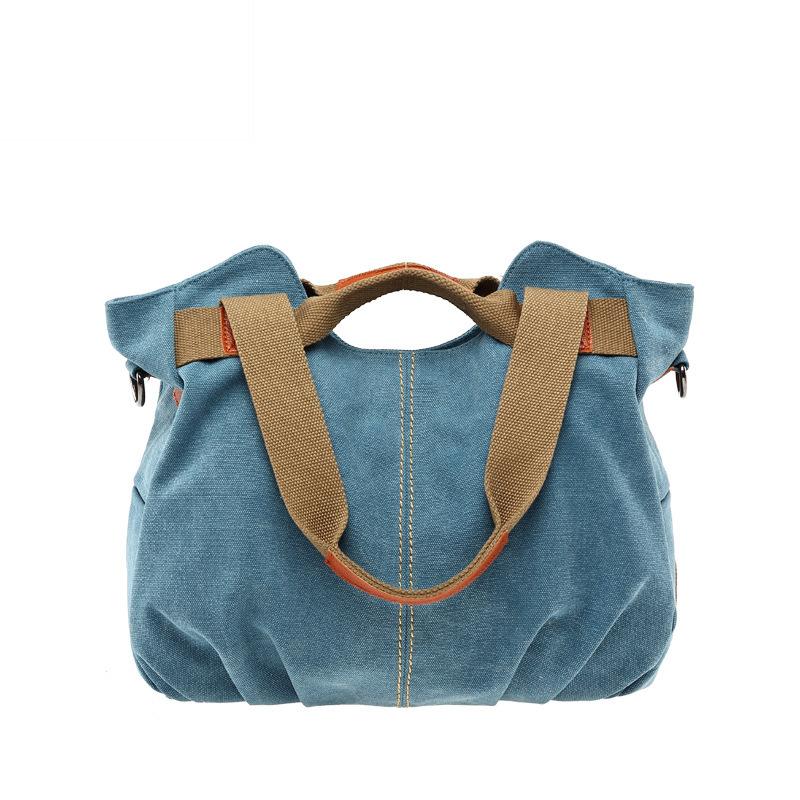 VIA ROMA Stylish Casual One-shoulder Diagonal Handbag Retro Trend Casual Canvas Bag Women's Bag