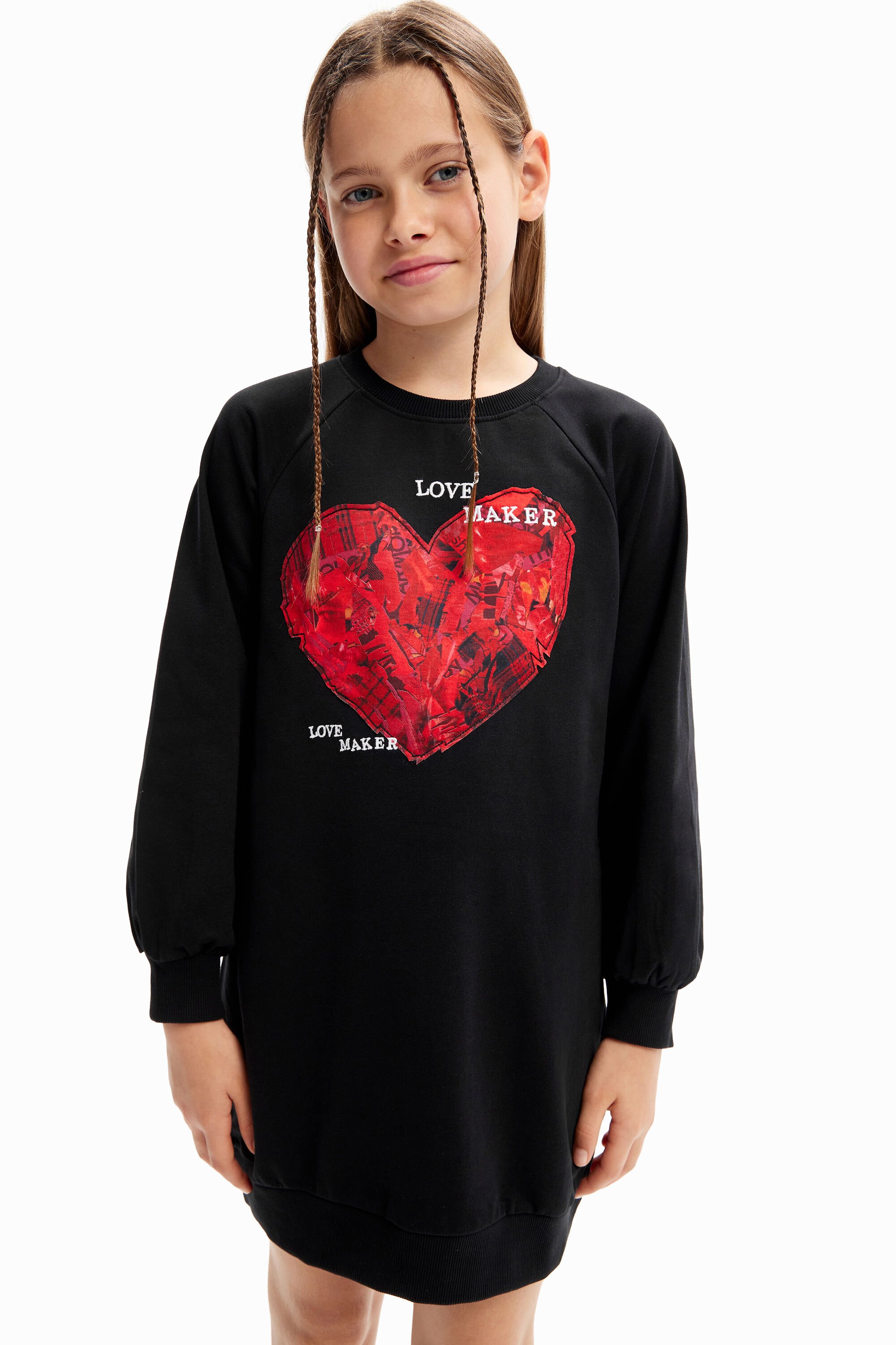 Desigual Sweaterjurk met hart - BLACK