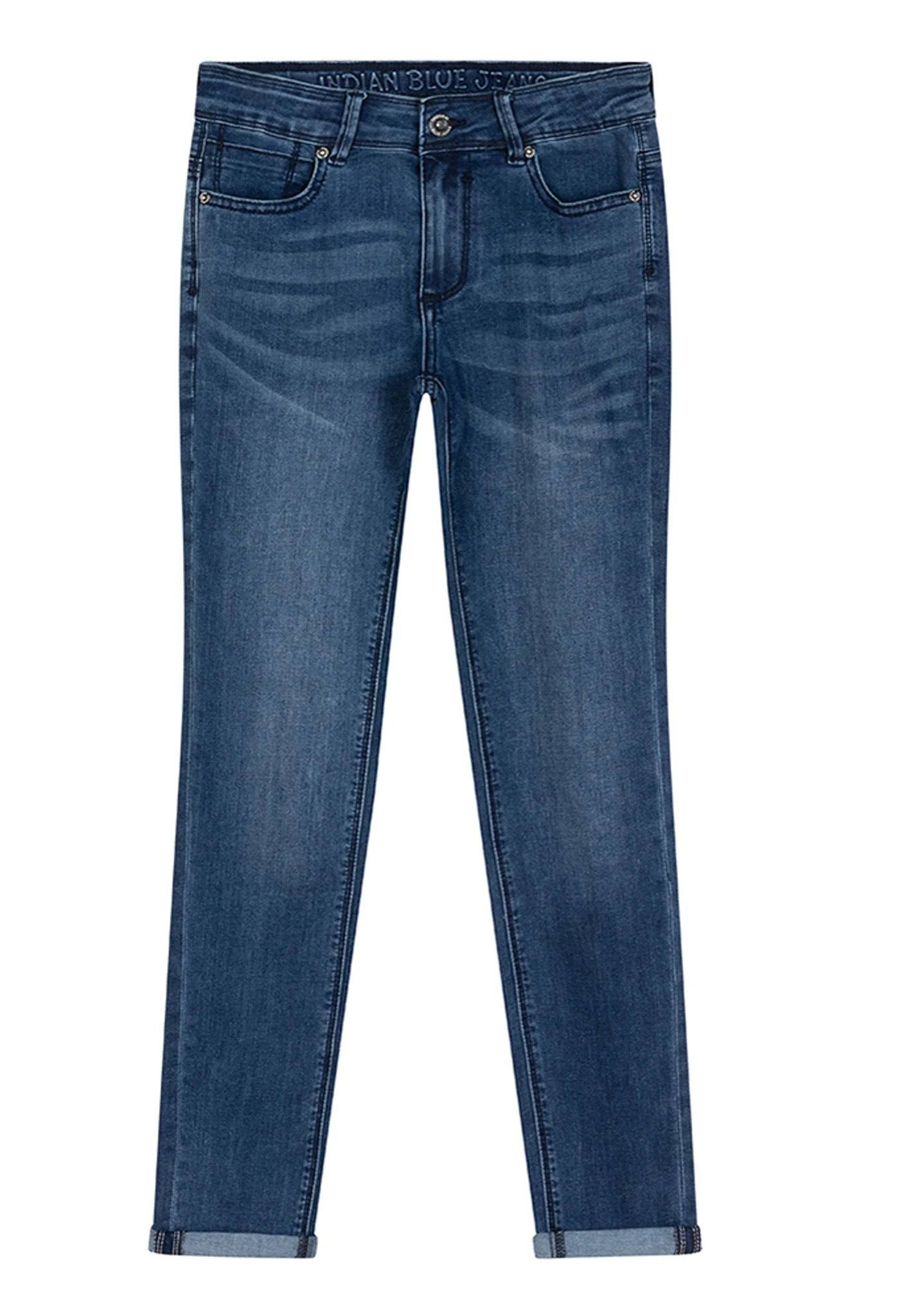 Indian Blue Jongens jeans andy flex skinny fit dark blue denim