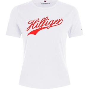 Tommy Hilfiger Rundhalsshirt "SLIM H85 C-NK SS TEE SS", mit großem Hilfger Logo-Schriftzug