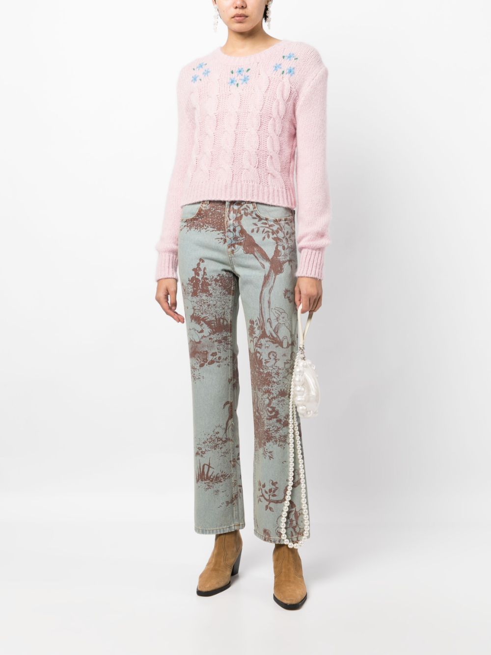 Molly Goddard Cropped jeans - Blauw