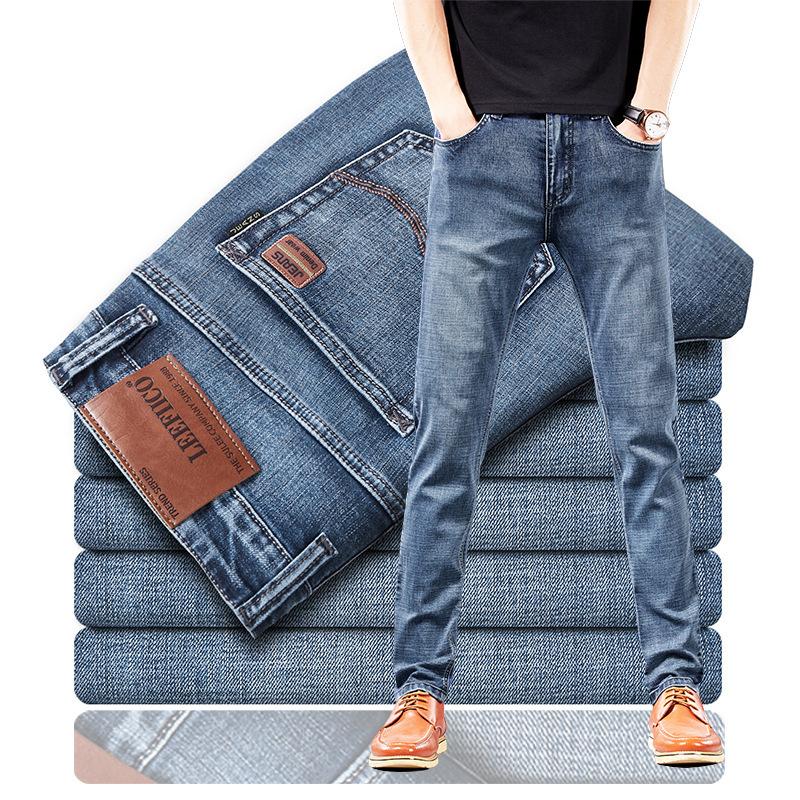 Cream of the crop Fashion jeans heren lente en zomer nieuwe trend losse elastische rechte broek herenbroek
