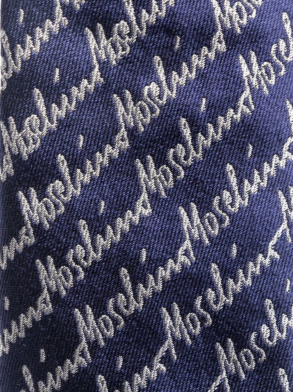 Moschino Stropdas met logoprint - Blauw