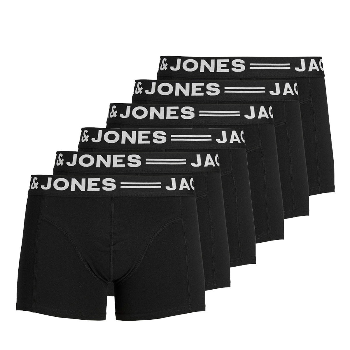 Jack & Jones Boxershorts SENSE Trunks 6-pack Zwart-S