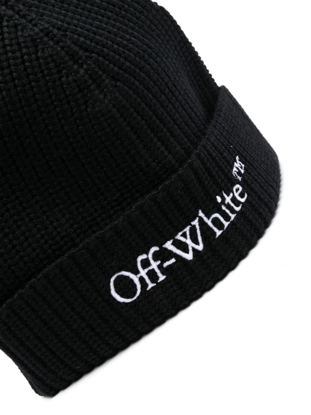 Off-White Muts met geborduurd logo - Zwart