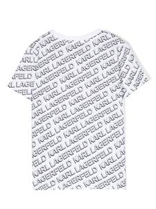 Karl Lagerfeld Kids T-shirt met ronde hals - Wit